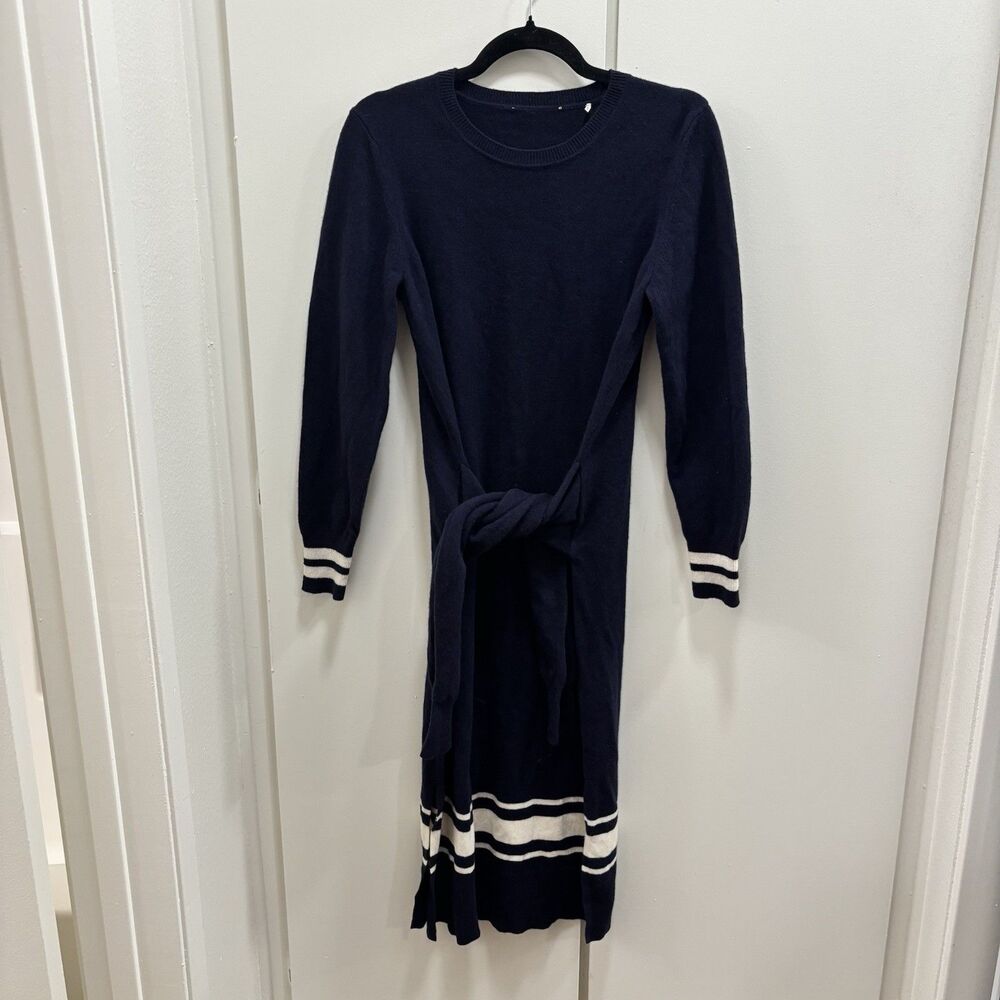 Sandro Paris Women’s Sz 38 US 6 Bryone Striped Tie Sweater Midi Dress